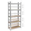 Regał metalowy magazynowy 150x70x30 srebrny Rebel